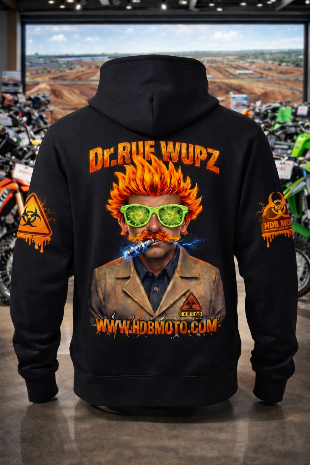 HDB Moto Dr. Ruf Wupz Biohazard Inferno Zip Up Hoodie