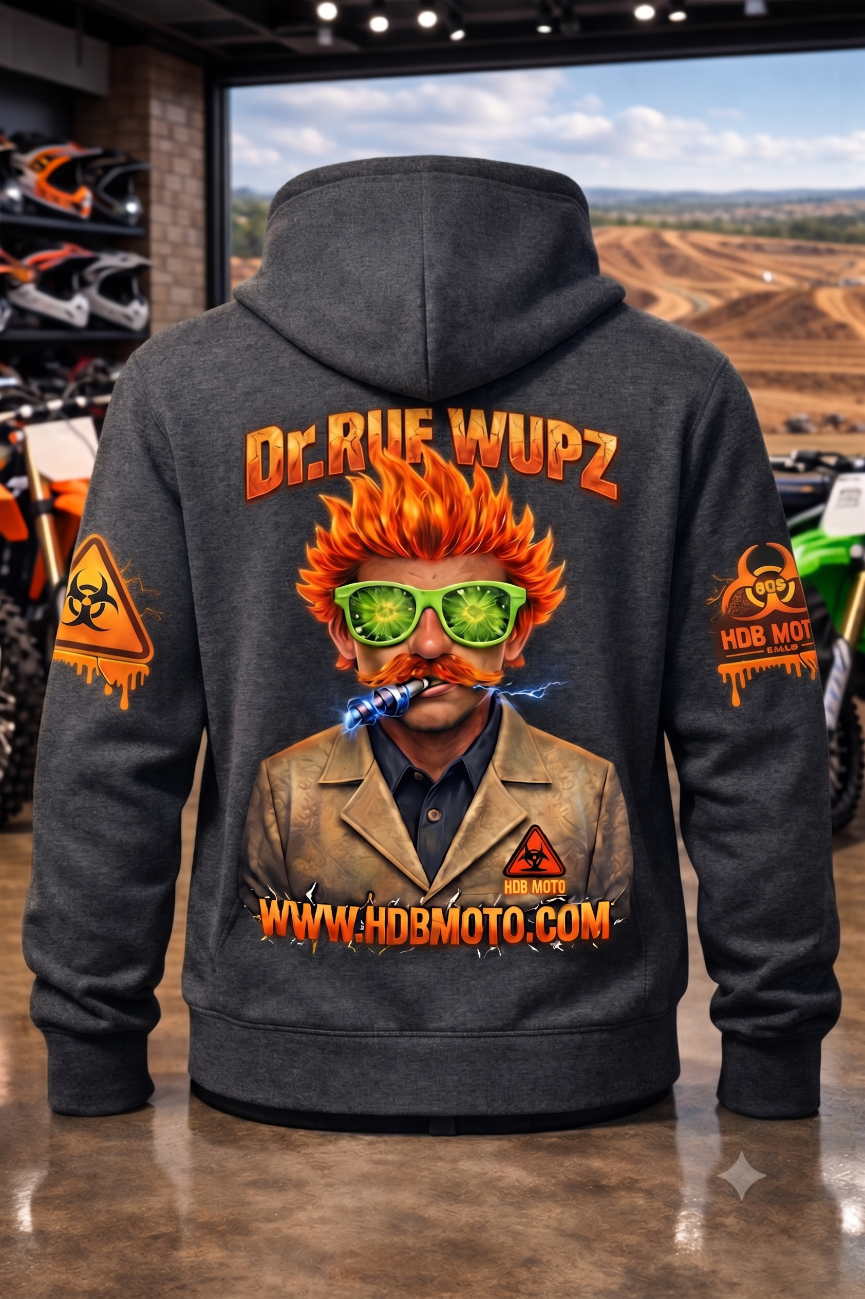 HDB Moto Dr. Ruf Wupz Biohazard Inferno Zip Up Hoodie