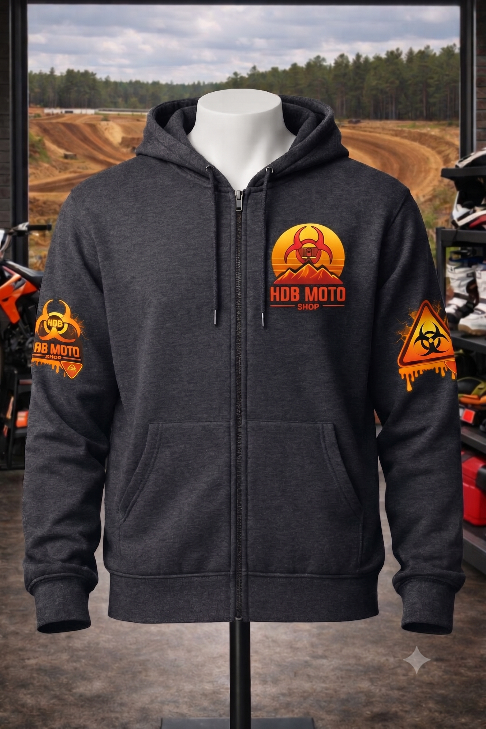 HDB Moto Dr. Ruf Wupz Biohazard Inferno Zip Up Hoodie